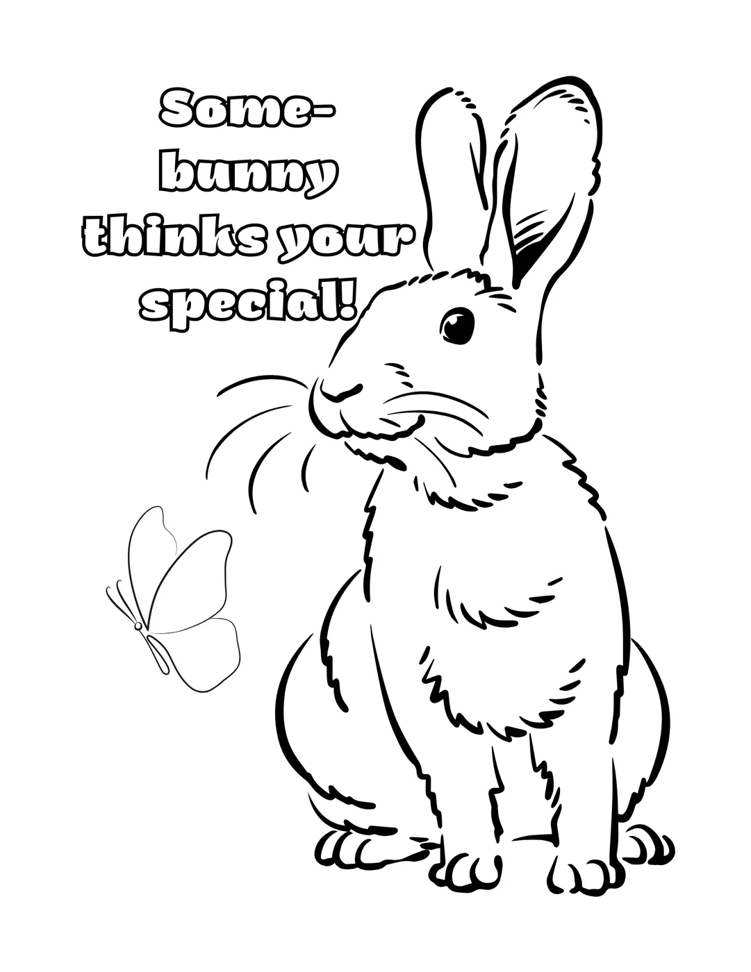 Illustrated bunny with sweet saying