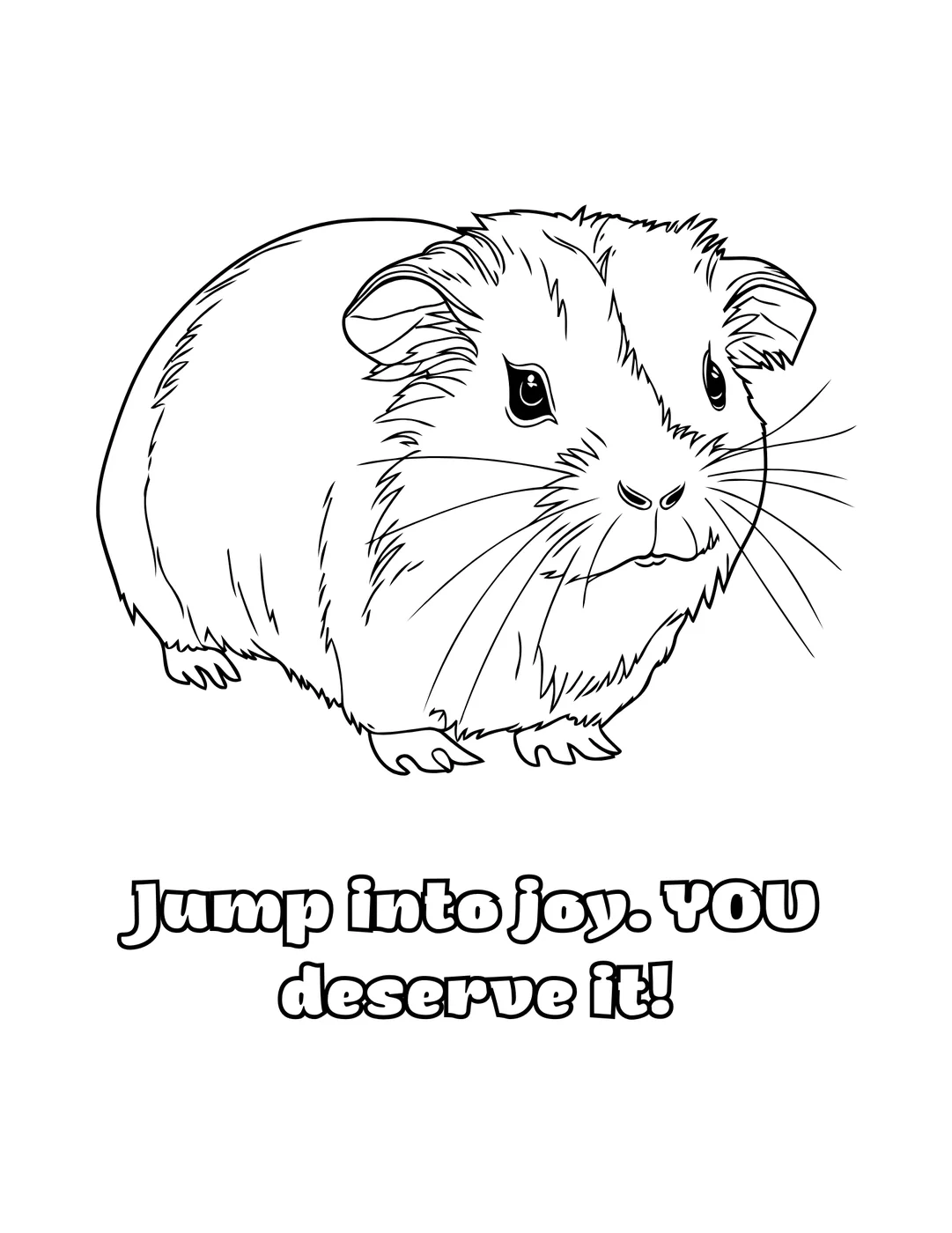 Illustrated hamster with encouraging saying