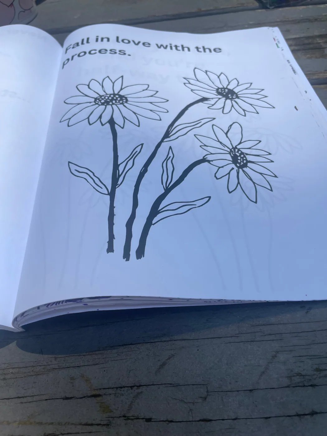 Colored Fall in love with the process page